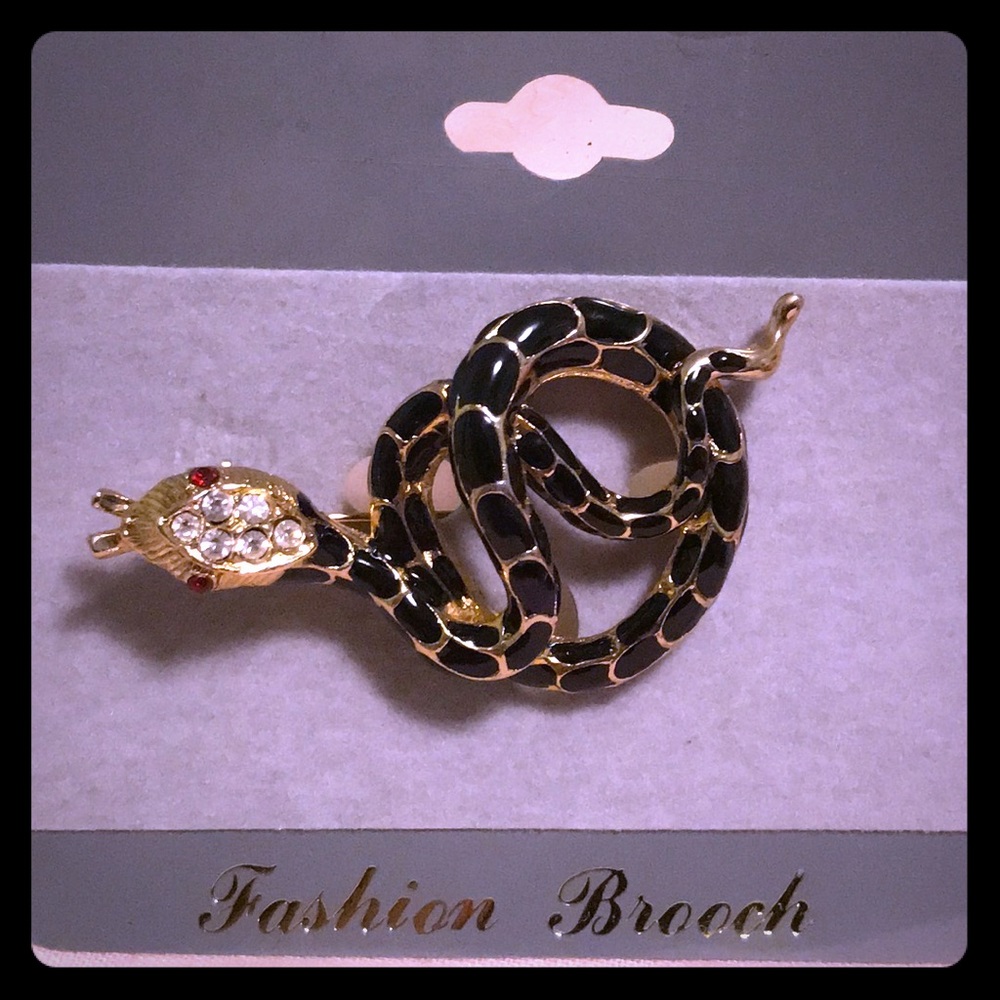 Snake Rhinestone Fashion Brooch